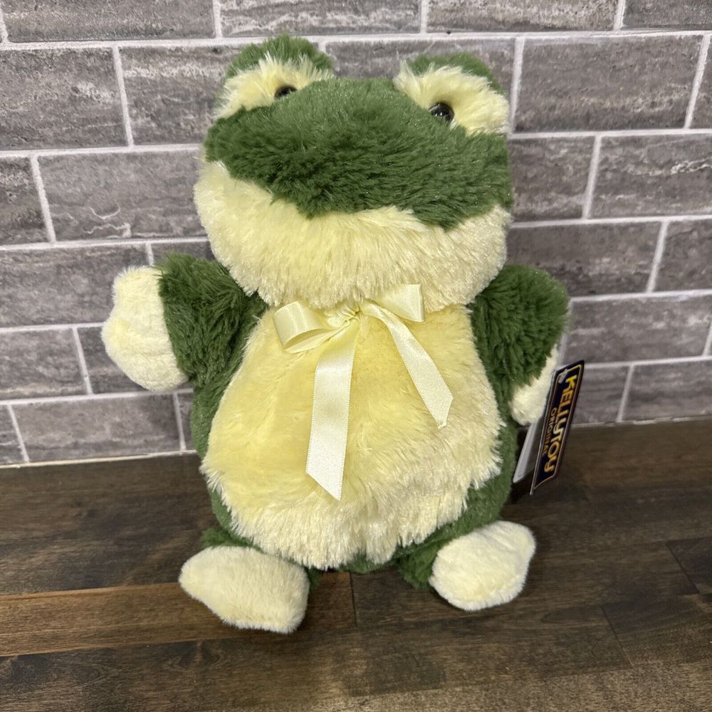 2014 KellyToy Green Frog‎ Plush Stuffed Animal Toy 10" New